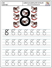 okul öncesi 1 sayısı çizgi çalışması